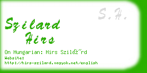 szilard hirs business card